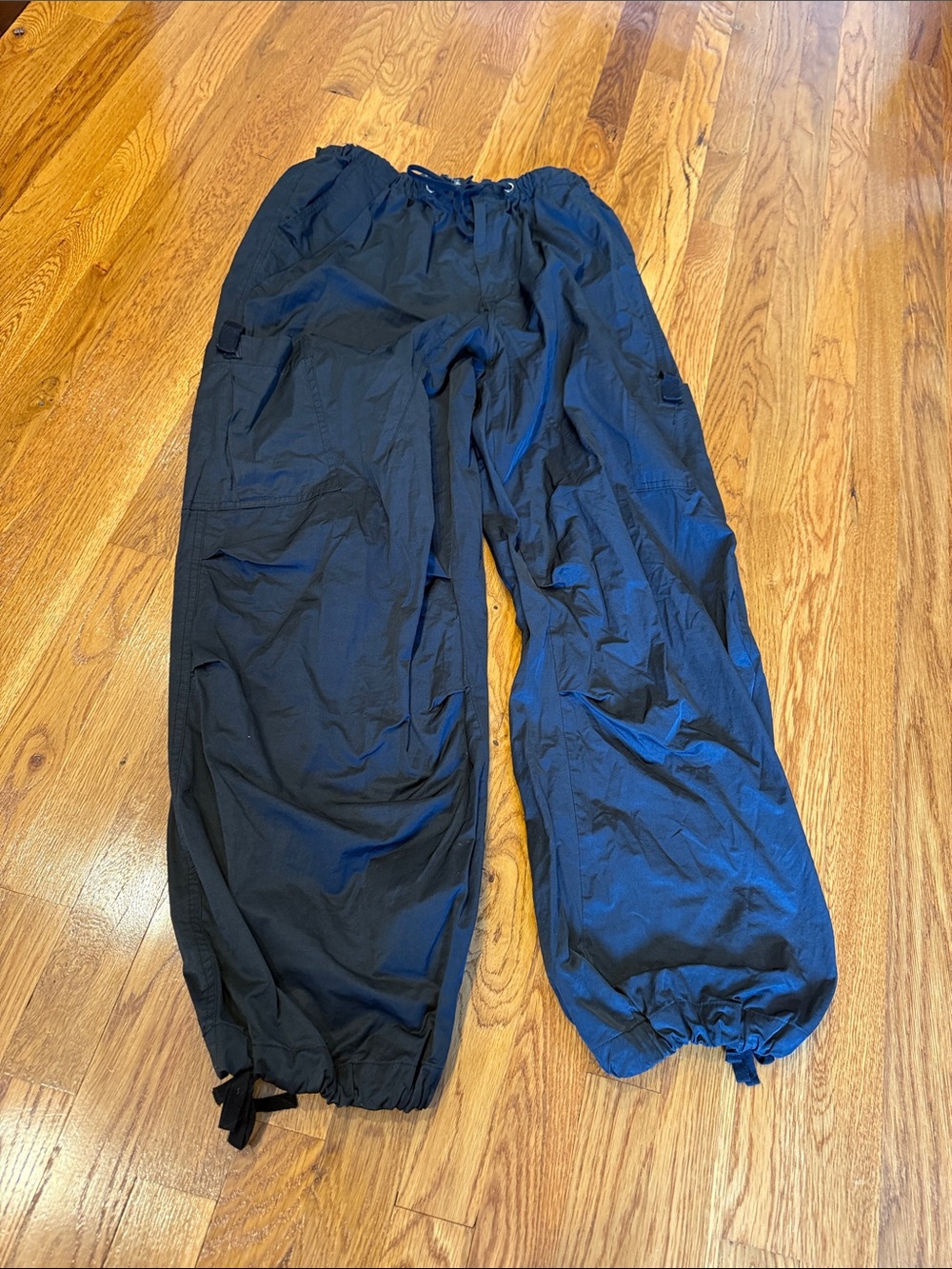 Black Cargo Drawstring Pants